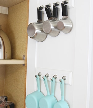 Determine which cabinet you want to create your organized baker set-up
