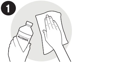 이소프로필 소독용 알코올로 닦습니다
